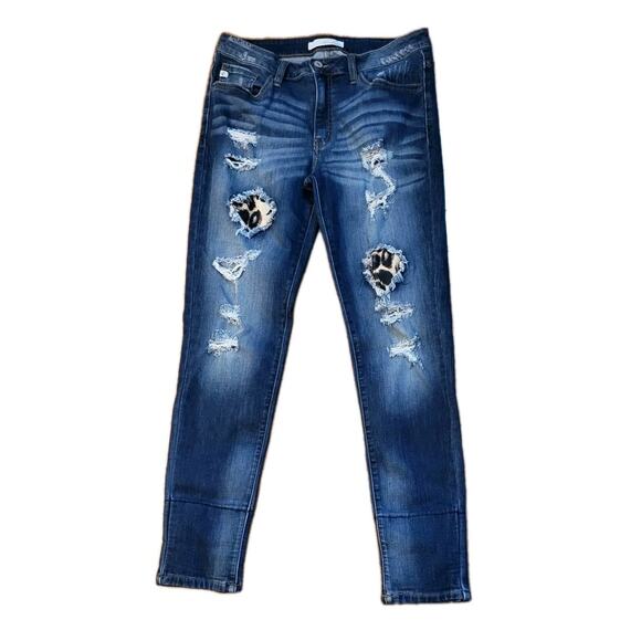 KanCan Womens Jeans Juniors Size 11/29 Blue Denim Distressed - Picture 1 of 14